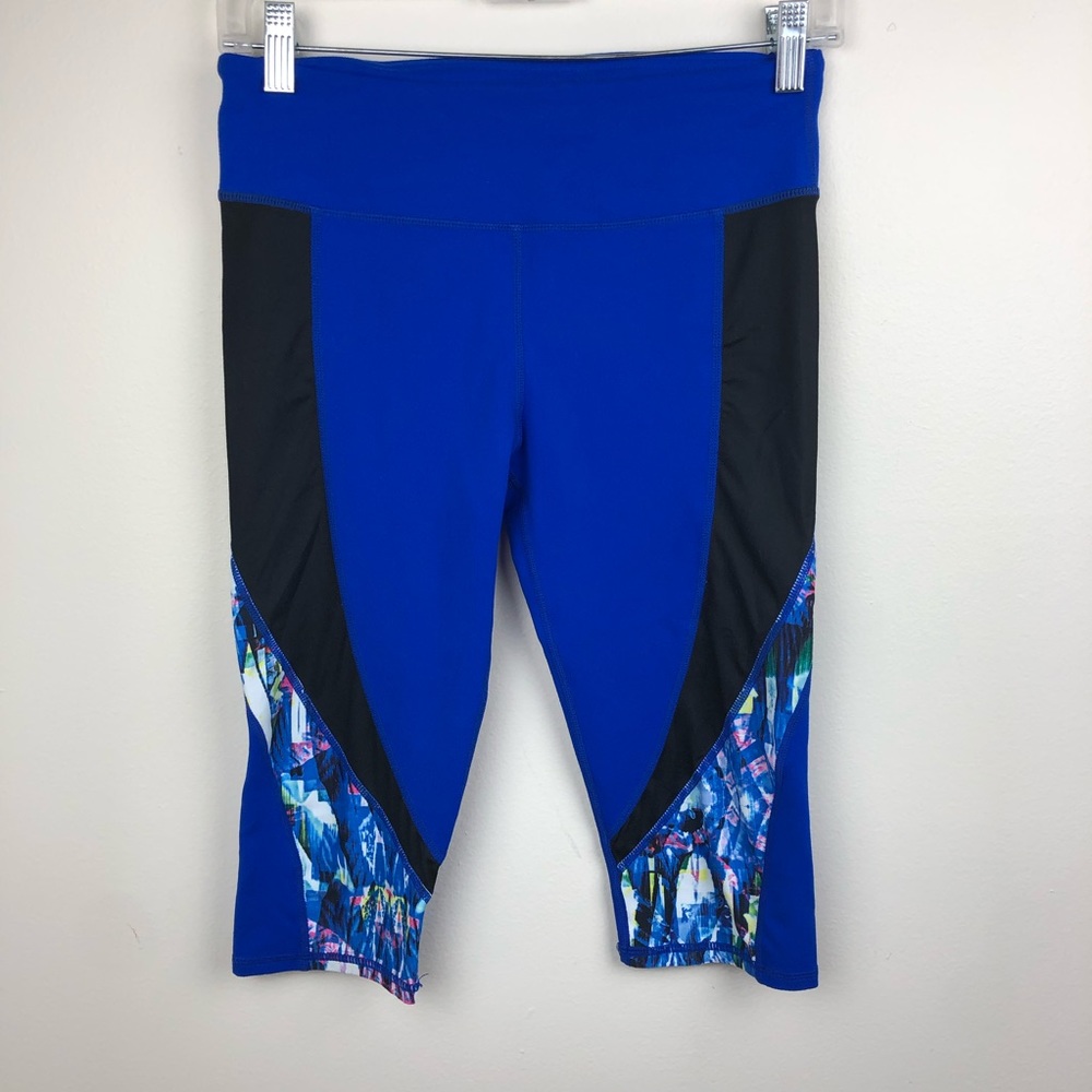 Fabletics Blue Printed Workout Capris